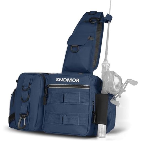 SNDMOR Fishing Bag, Multi-Pocket Large Tackle Bag, Multifunctional Fishing Backp - Picture 1 of 7